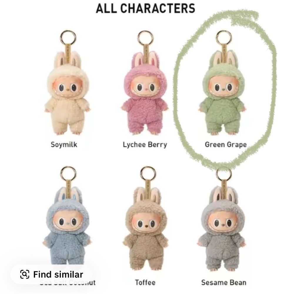 Green Grape Bunny Plush Keychain